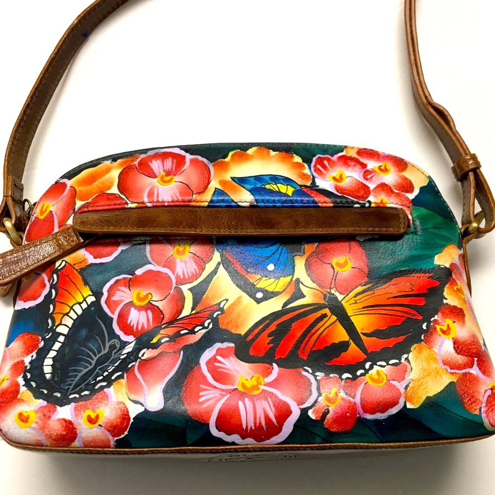 Hand Painted By Sharif Artistic Expressions Leather Crossbody Bag Purse …